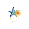 Fabric Lily Starfish Duckbill Hair Clips Green Yellow Pink view 5