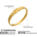 Patterned Hinged Bangle Collection in Gold and Silver Tone Styles view 8