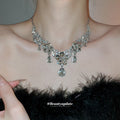 Crystal Flower Teardrop Earrings And Necklace 4 Styles view 4