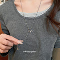 Silver Tone Crystal Rocking Horse Pendant Necklaces view 3