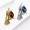 Jeweled Hand Brooch With Decorative Crystal And Enamel Details view 3