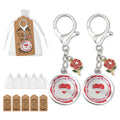Valentines Day Disc Keychain Rose Charm Lobster Clasp view 1
