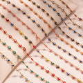 Gold Evil Eye Enamel Necklaces Agate Drop Fringe Styles view 3