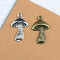 Mushroom Alloy Charm with Grooved Stem, Three Antique Finishes view 1