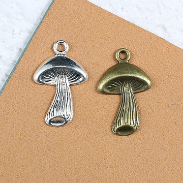 Detailed Mushroom Metal Charm in Three Antique Finishes