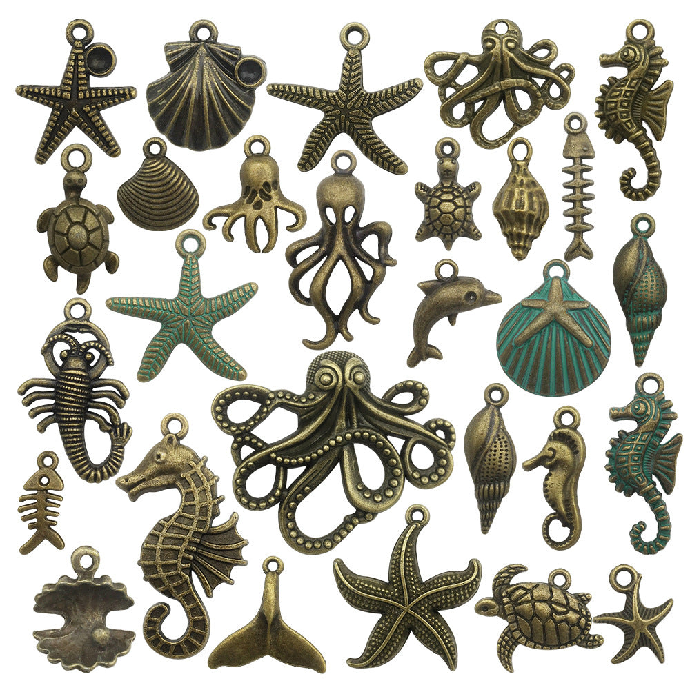 Antique Silver Zinc Alloy Ocean Turtle Shell Charm Pendant for DIY Bracelet Necklace Making