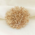 Large Crystal Flower Brooch Openwork Silver Or Gold Pin view 3