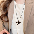Beaded Cord Necklaces With Heart And Floral Pendants view 3