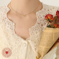 Letter W Pendant Necklace Pavé Zircon Cable Chain Gold Steel view 3