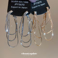 Layered Chain Drop Stud Earrings In Gold And Silver Tones view 1