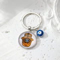 Evil Eye Glass Cabochon Keychain Hamsa Eye 8 Styles view 7