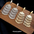 Layered Chain Curtain Tassel Stud Earrings With Decorative Metal Details view 1