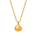 Metal Teardrop Pendant Necklace Gold And Steel Tone view 5