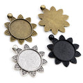 Pointed Petal Round Pendant Bezel Blank for Cabochon Craft view 1