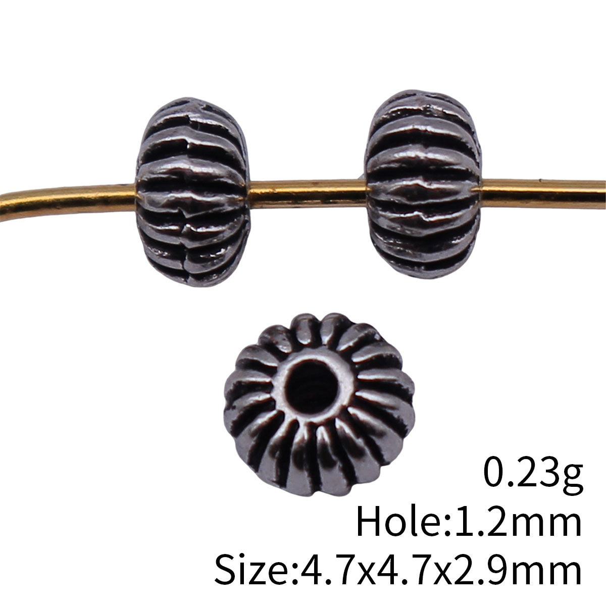 4.7x4.7x2.9mm 0.23g Multi-Color Zinc Alloy Radiating Petal Loose Metal Beads for DIY Bracelet Jewelry