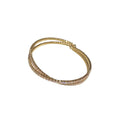 Double Row Clear Crystal Hinged Bangle In Silver Tone Or Gold Tone view 5