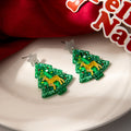 Four Christmas Tree Mitten and Reindeer Novelty Stud Earrings view 3