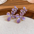 Floral Drop Earrings in Pink Purple White and Blue view 7