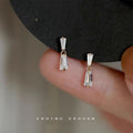 Mini Clear Zircon Hourglass Baguette Drop Stud Earrings view 3
