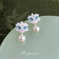 Enamel Glaze Chinese Style Flower Stud Earrings Ten Styles view 11