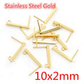 Gold Tone Stainless Steel Stud Earring Components in Mixed Shapes view 6