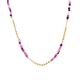 Gold Disc Chain Purple Agate Bead Necklace Copper Stations view 5