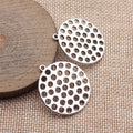 Multi Finish Perforated Round Disc Connector Metal Jewelry Making Component view 4