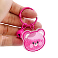 Glitter Bead Animal Face Keychain with Matching Bell Charm view 5