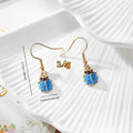 Gold Tone Colorful Enamel Ladybug Drop Earrings in Six Colors view 4