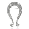 Crystal Ribbon Loop Brooch Decorative Lapel Pin For Jackets And Scarves view 2