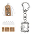 Silver Tone Framed Rabbit Lobster Clasp Keychain and Attached Hardware view 1