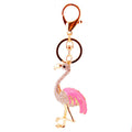Rhinestone Flamingo Keychain With Colorful Wing Detail view 5