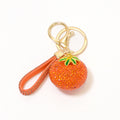Rhinestone Tomato Fruit Keychain Green Leaf Charm Strap Options view 5