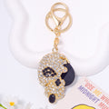 Rhinestone Skull Keychain Gold Metal Crystal Bag Charm view 4