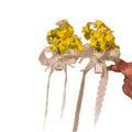 Artificial Flower Lace Ribbon Duckbill Hair Clips Blue Yellow view 5