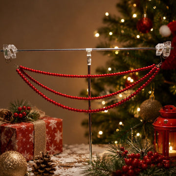 Triple Strand Red Bead Garland Christmas Tree Decoration