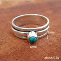 Turquoise-Like Round Stone Three-Rail Ring In Three Metal Tones view 5