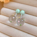 Colorful Spotted Crescent Enamel Stud Earrings Jewelry Pair view 12