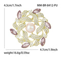 Pearl Leaf Wreath Brooch In Purple Or Green With Polished Metal Detail view 5