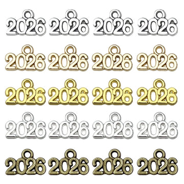 Gold-Tone Number Metal Charms with 5 Listed Options