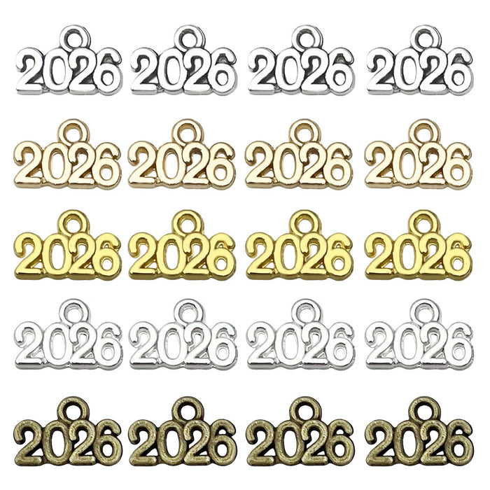 Gold-Tone Number Metal Charms with 5 Listed Options