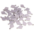 Steel Tone Polished Diamond Shape Mini Charm Pendant view 1