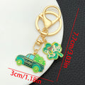 Eight Green Clover Hat and Beer Metal Keychain Designs view 6