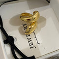 Twisted Organic Metal Statement Rings Gold and Silver view 7