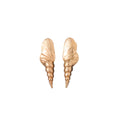 Gold Tone Textured Conch Shell Stud Earrings in Two Sizes view 5