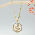 Gold Tone Round Crystal Framed Motif Pendant Necklaces in Nine Designs view 8
