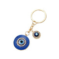 Gold and Silver Tone Round and Hamsa Evil Eye Split Ring Keychains view 5