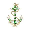 Green Gold Tone Anchor Metal Brooch Pin for Jackets and Lapels view 6