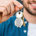 White Round Wooden Arabic Verse Keychain Disc Charm view 3