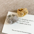 Metal Rope Knot Open Rings Gold Silver Adjustable Band view 2
